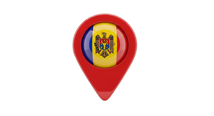 Moldova Location: A vibrant location icon showcases the Moldova flag, highlighting a place of significance with national pride and identity.