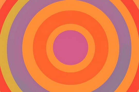 Generative AI abstract concentric circles in vibrant warm hues. - Powered by Adobe