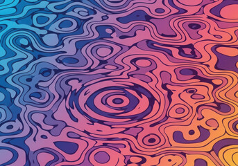 Organic flowing fluid lines abstract pattern with vibrant gradient colors