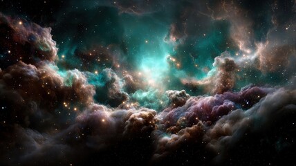 Fototapeta premium Vibrant Astral Nebula with Star Scatter