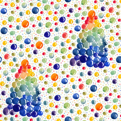 Watercolor Rainbow Dot Christmas Trees Seamless Pattern: Cheerful & Vibrant Holiday Repeat Print for Kids, Fabric, and Modern Decor