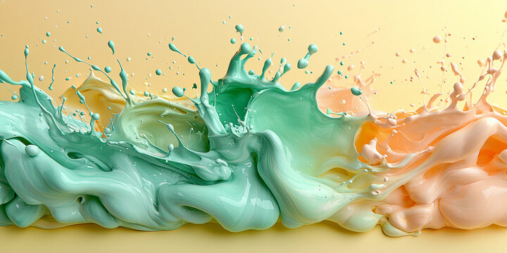 Vibrant green ink splash creating abstract art in motion Generative AI