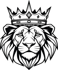 King Lion Head with Crown – Premium Free Vector Style