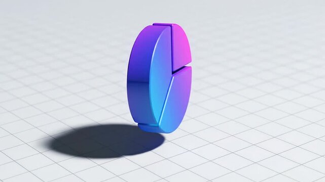 Rotating pie chart with blue and pink segments