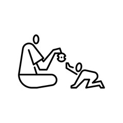 play with child outline icon. playing with toddler illustration.