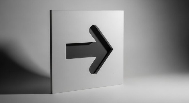 Minimalist Arrow Sign, Directional Indicator and Guidance Concept, Elegant Modern Design - Powered by Adobe