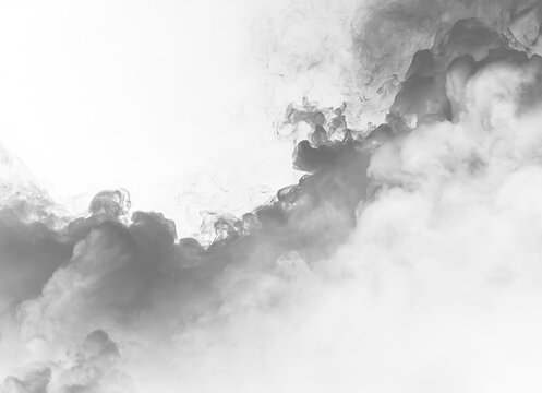Realistic gray smoke mist overlay transparent PNG