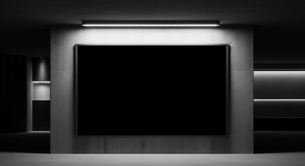 Minimalist Interior Display: A Dark, Modern Space Showcasing Clean Lines and Design