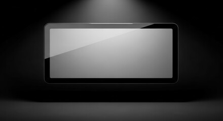 Modern Digital Display Illuminated In Dark Surroundings Against A Minimalist Backdrop