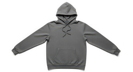 Plain dark gray hooded sweatshirt isolated white background