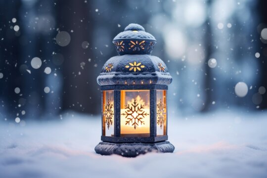 Snow lantern outdoors winter architecture. - Powered by Adobe