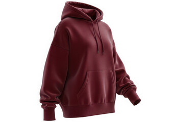 Maroon hoodie with pocket and drawstrings