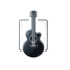 Naklejka premium Vector illustration of electric and acoustic guitars, musical string instruments isolated on a white background, representing rock and jazz music equipment