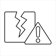 broken icons. simple line vector