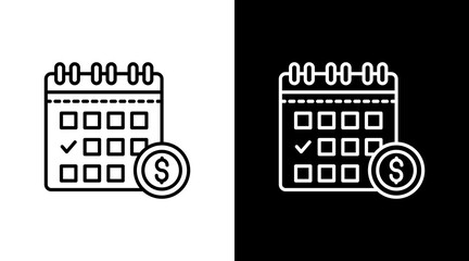 Payroll Calendar With Icon Set Design