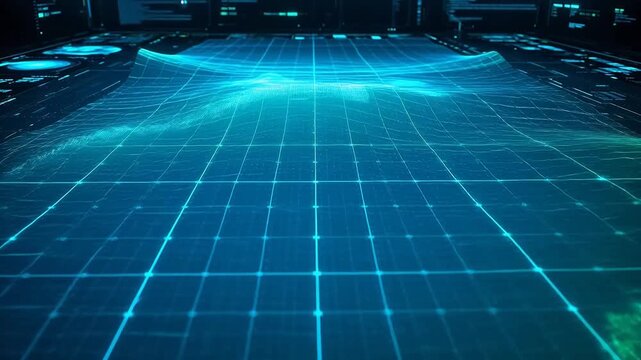 Futuristic digital grid interface - Powered by Adobe