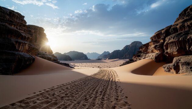 a dessert portal burried half-buried in sand. 
(Ai generative)