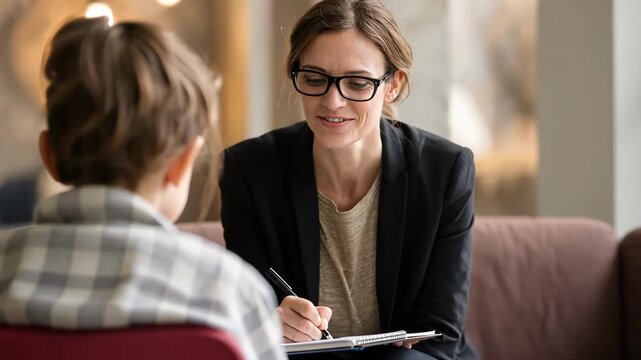 Therapist Supporting Child During Quarantine Session