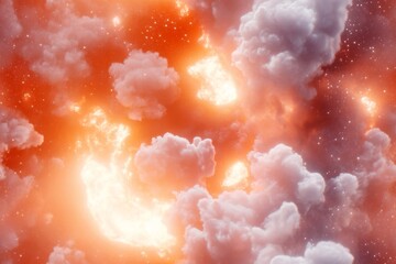 Cosmic patterns of dense star clusters in vibrant nebula clouds