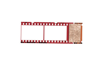 Darkroom development film end strip with solid black fill