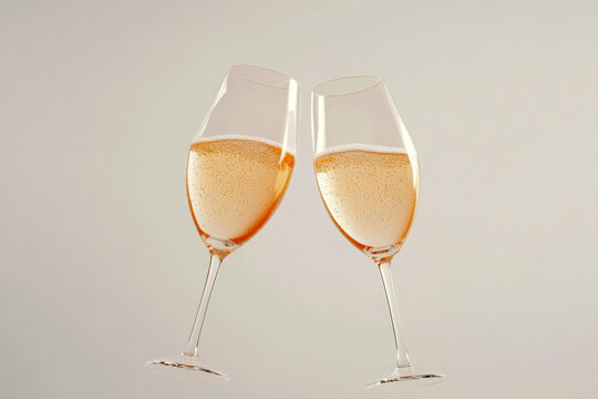 Champagne glasses clinking for celebration and toasting occasions