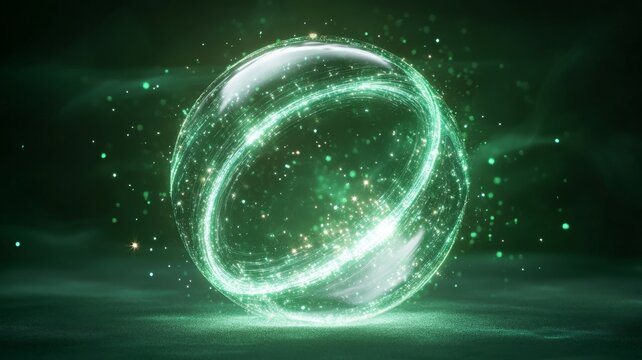 Enchanting magic circles with glowing orb and intricate rotating patterns for mystical design