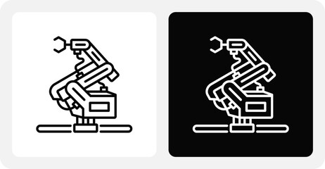 Robotic Arm   Dual Monochrome Icon Set
