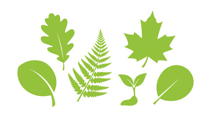 collection of leaf icons, nature-inspired, springtime, eco-friendly

