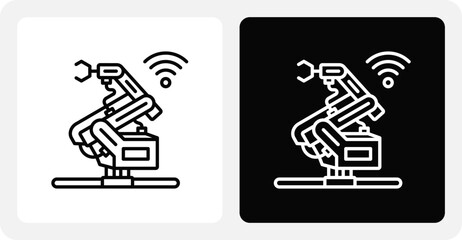 Intelligent Robot   Dual Monochrome Icon Set