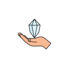 Hand delicately presenting a gemstone, embodying preciousness, opportunity, and the potential for