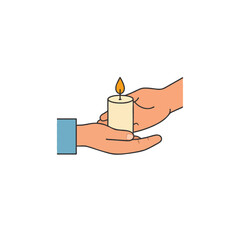 Hands gently holding a candle illuminating hope and peace offering solace during moments of