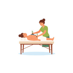 Holistic wellness through hot stone massage therapy providing relaxation and natural elements