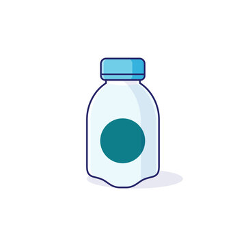 Simple Pure Mineral Water Bottle cartoon vector illustration beverage packaging concept icon isolated