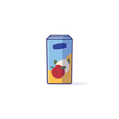 Simple Apple Juice Carton cartoon vector illustration beverage packaging concept icon isolated