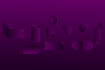 Dark Purple Gradient Label and Shape Set