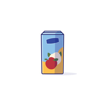 Simple Apple Juice Carton cartoon vector illustration beverage packaging concept icon isolated