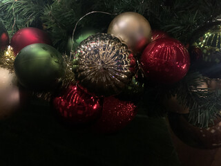 a closeup shot of a christmas decorations