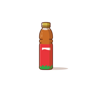 Simple Bottled Tea Drink cartoon vector illustration beverage packaging concept icon isolated