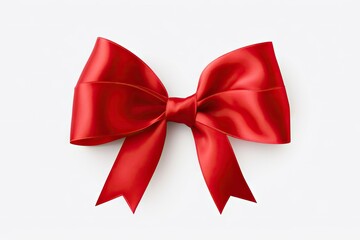 Fototapeta premium Red ribbon knot celebration accessories decoration.