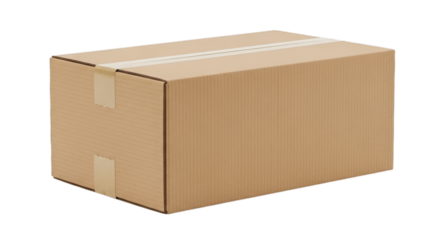 a cardboard delivery box isolated on a transparent background. Perfect for shipping, packaging, delivery, and e-commerce concepts.