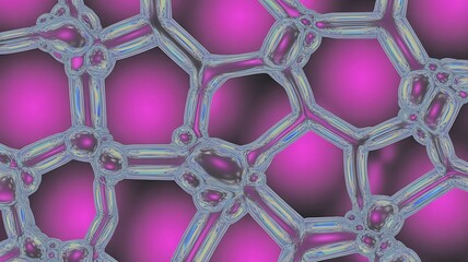 Stunning abstract cellular network with vibrant pink background, perfect for science, technology, or creative project backdrops and modern design concepts
