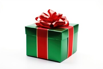 Obraz premium Gift green box red.
