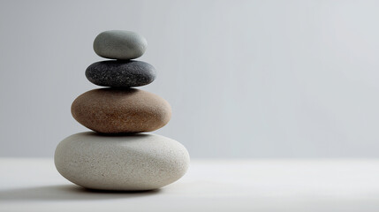 smooth stones stacked vertically in a minimalist zen arrangement.