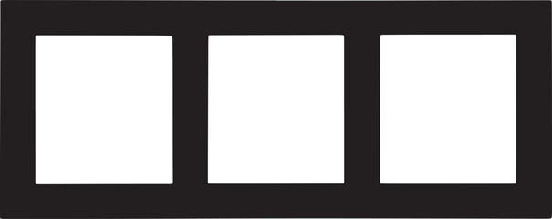 Modern frame layout design with three slots for pictures or photos display