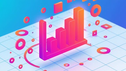 Animated Data Growth with Floating Elements - Powered by Adobe