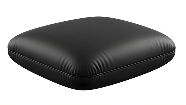 Black leather cushion seat furniture square pillow soft comfort home decor interior design modern style 100 on transparent background