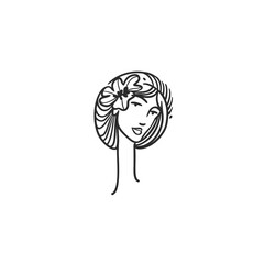 Art Nouveau illustration of a woman holding flowers. Vintage style, detailed floral design. Elegant, intricate, and classic Art Nouveau elements. Vintage character art illustration vector.