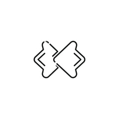 Minimalist double arrow icon suggesting interchange movement exchange action or transfer of