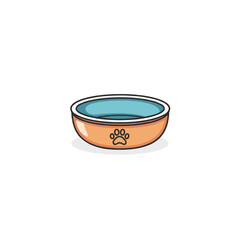 Minimalist dog or cat food bowl illustration showcasing pet care and domestic animal supplies with