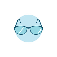 Minimalist eyewear illustration showcases clear vision and optical clarity in a refreshing light